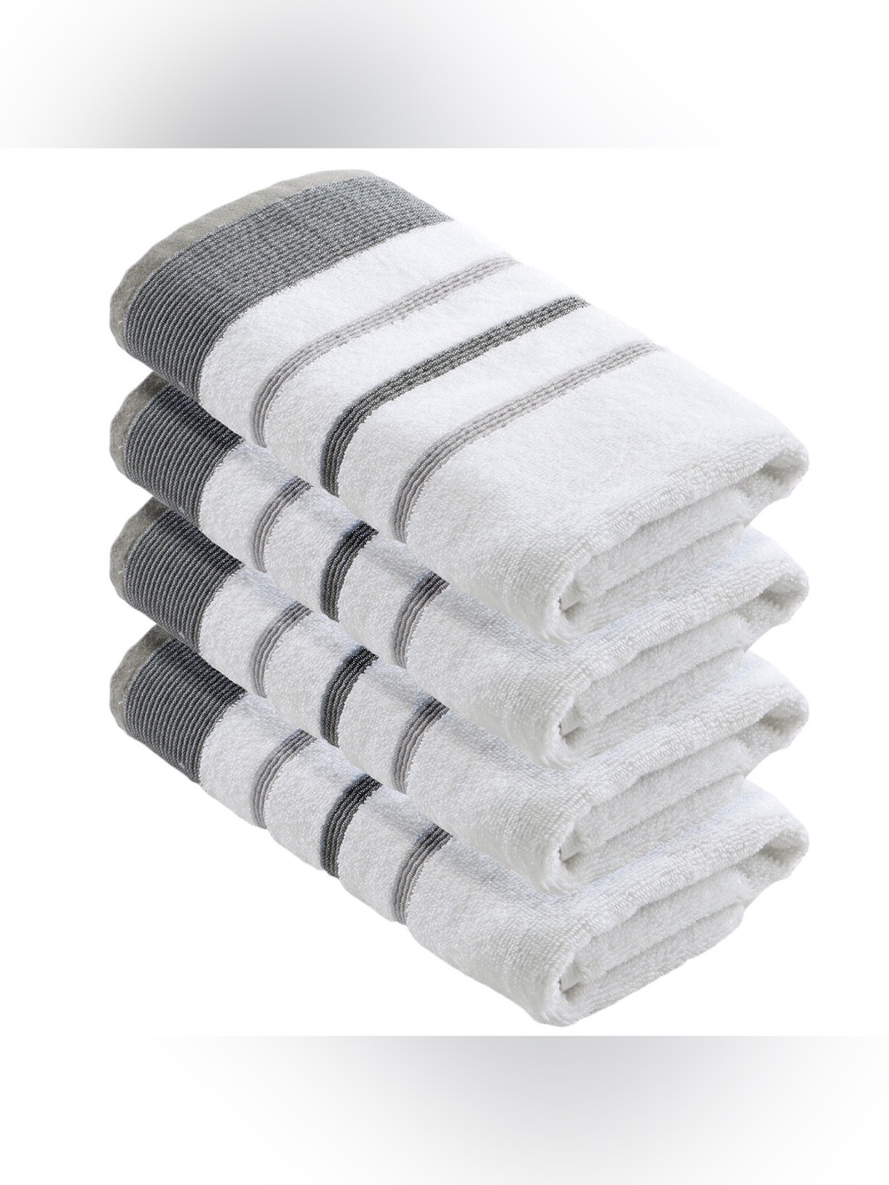 Decorative Cotton Stripe 4 Hand Towel Set - Noelle Collection great Bay Home